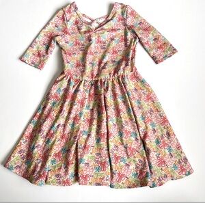 Dot Dot Smile Girl's Ballerina Skater Dress 8-10 NWT Short Sleeve Colorful Bows